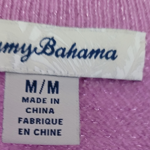 Tommy Bahama wool cashmere blend sweater with light metallic size M - Picture 2 of 8